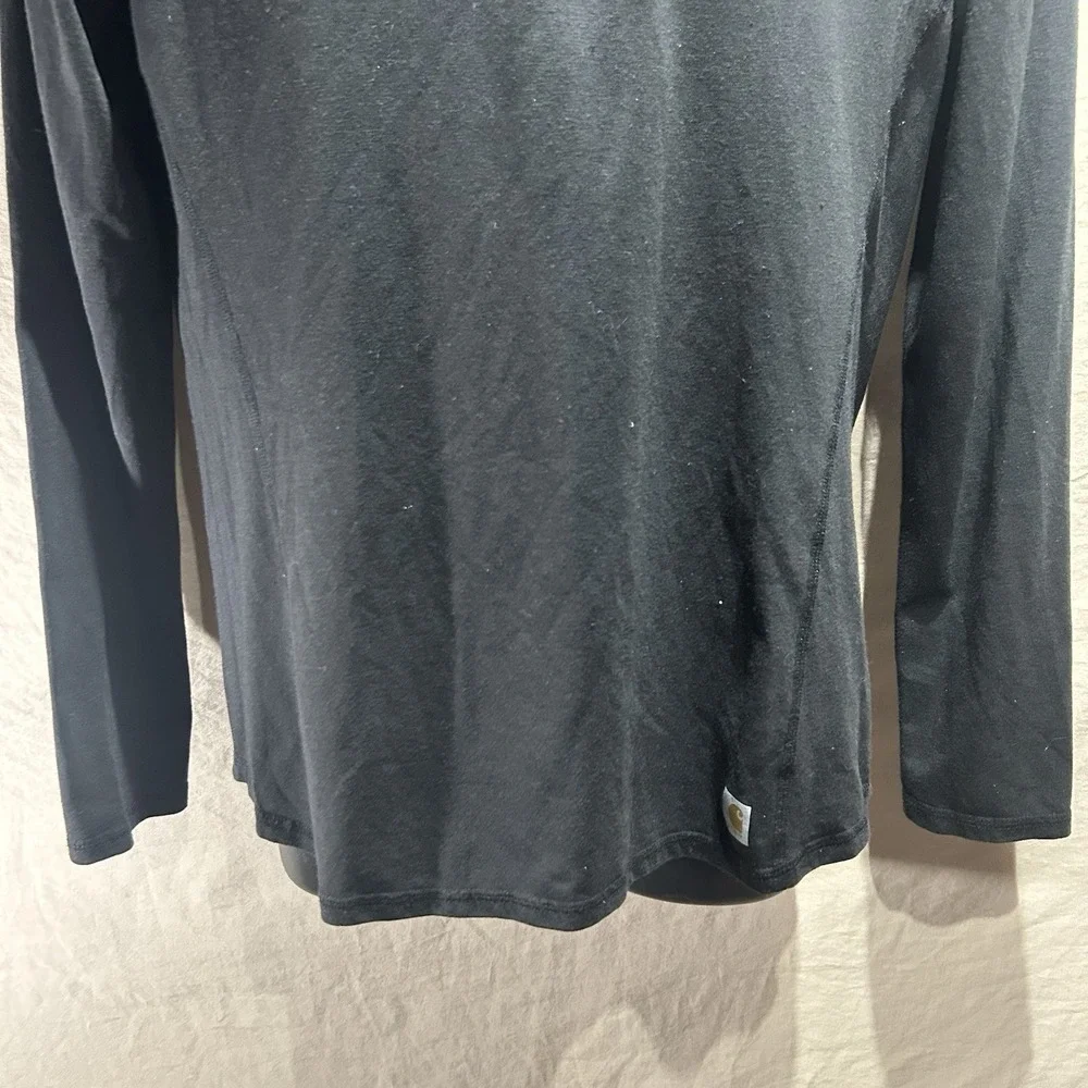 Carhartt Force Quarter Zip Pullover Womens M 8-10 Black Long Sleeve Base Layer